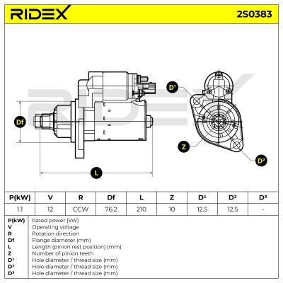 Rozrusznik RIDEX 2S0383 2S0383 - foto 6