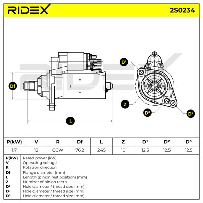 Rozrusznik RIDEX 2S0234 2S0234 - foto 6