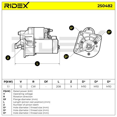 Rozrusznik RIDEX 2S0482 2S0482 - foto 9