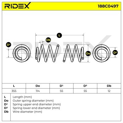 Sprężyna Zawieszenia RIDEX 188C0497 188C0497 - foto 4