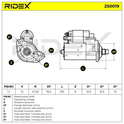 Rozrusznik RIDEX 2S0019 2S0019 - foto 6