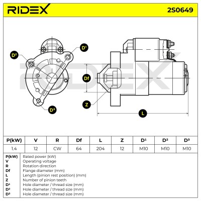 Rozrusznik RIDEX 2S0649 2S0649 - foto 6