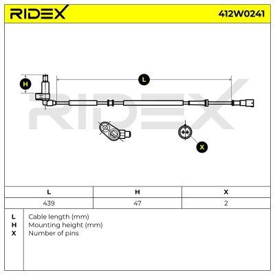 Czujnik ABS RIDEX 412W0241 412W0241 - foto 6