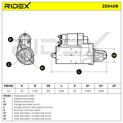 Rozrusznik RIDEX 2S0408 2S0408 - foto 10