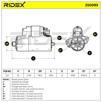 Rozrusznik RIDEX 2S0093 2S0093 - foto 5