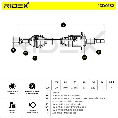Półoś Napędowa RIDEX 13D0132 13D0132 - foto 5