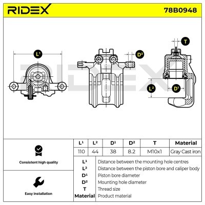 Zacisk Hamulcowy RIDEX 78B0948 78B0948 - foto 6