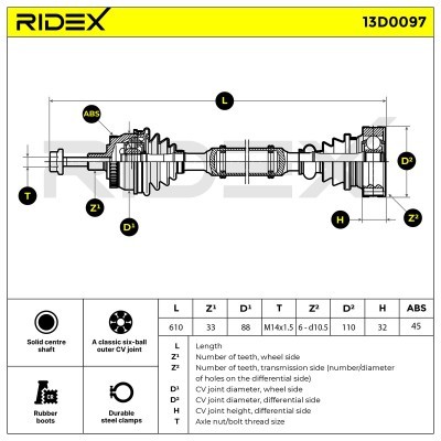 Półoś Napędowa RIDEX 13D0097 13D0097 - foto 5