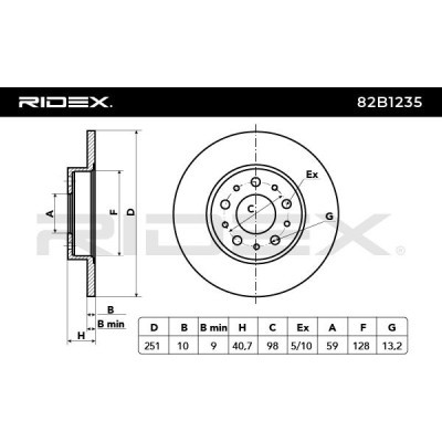 Tarcza hamulcowa RIDEX 82B1235 82B1235 - foto 3