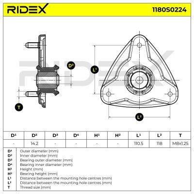 Mocowanie Amortyzatora RIDEX 1180S0224 1180S0224 - foto 5