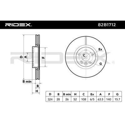 Tarcza hamulcowa RIDEX 82B1712 82B1712 - foto 7