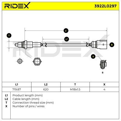 Sonda Lambda RIDEX 3922L0297 3922L0297 - foto 6