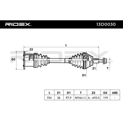 Półoś Napędowa RIDEX 13D0030 13D0030 - foto 6