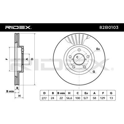 Tarcza hamulcowa RIDEX 82B0103 82B0103 - foto 5