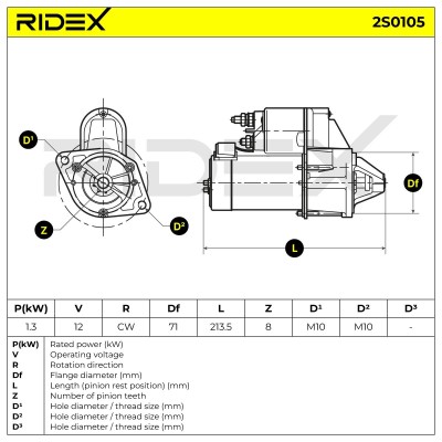 Rozrusznik RIDEX 2S0105 2S0105 - foto 7