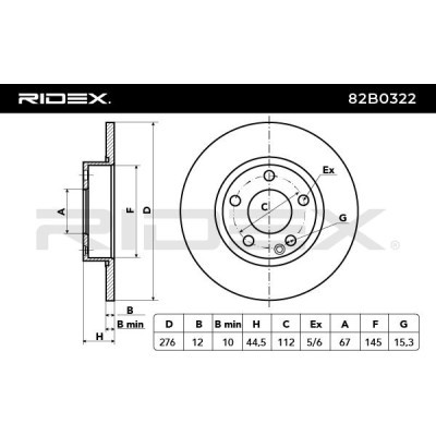 Tarcza hamulcowa RIDEX 82B0322 82B0322 - foto 3