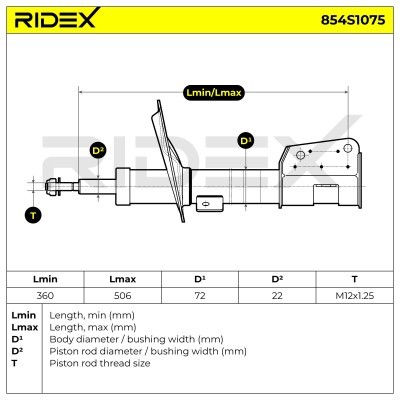 Amortyzator RIDEX 854S1075 854S1075 - foto 8
