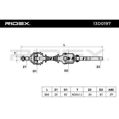 Półoś Napędowa RIDEX 13D0197 13D0197 - foto 6