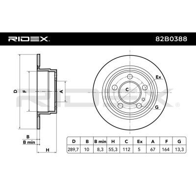 Tarcza hamulcowa RIDEX 82B0388 82B0388 - foto 6