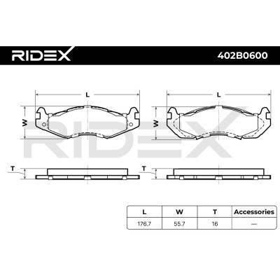 Klocki hamulcowe RIDEX 402B0600 402B0600 - foto 8