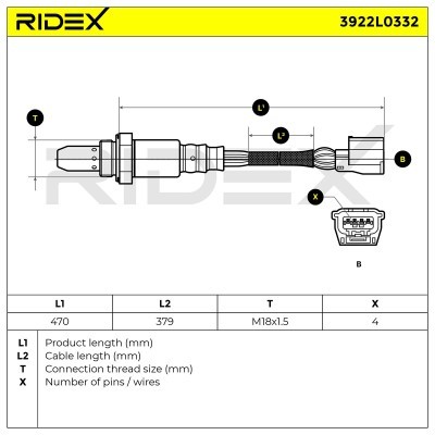 Sonda Lambda RIDEX 3922L0332 3922L0332 - foto 6