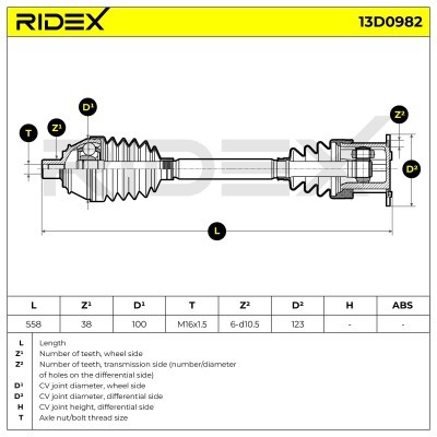 Półoś Napędowa RIDEX 13D0982 13D0982 - foto 7