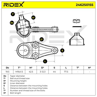 Sworzeń wahacza RIDEX 2462S0155 2462S0155 - foto 6