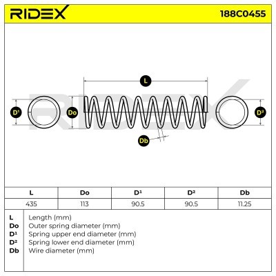 Sprężyna Zawieszenia RIDEX 188C0455 188C0455 - foto 5