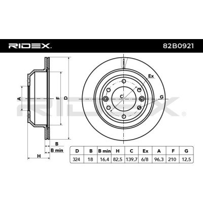 Tarcza hamulcowa RIDEX 82B0921 82B0921 - foto 6
