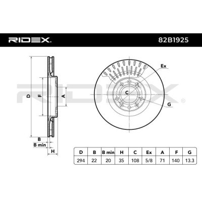 Tarcza hamulcowa RIDEX 82B1925 82B1925 - foto 6