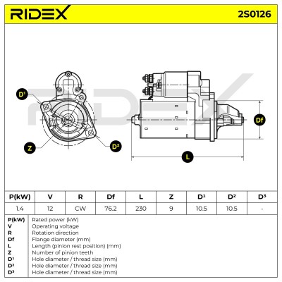 Rozrusznik RIDEX 2S0126 2S0126 - foto 6