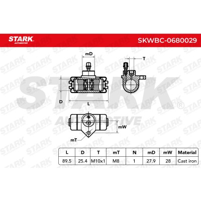 Cylinderek hamulcowy Stark SKWBC-0680029 SKWBC-0680029 - foto 8