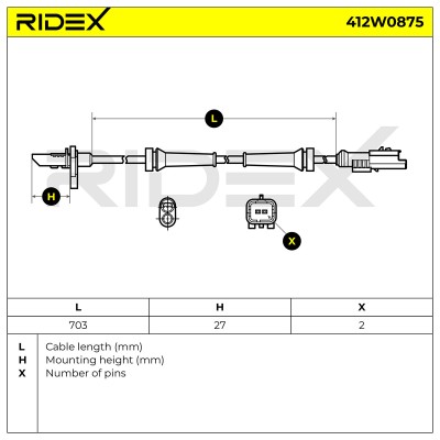 Czujnik ABS RIDEX 412W0875 412W0875 - foto 6