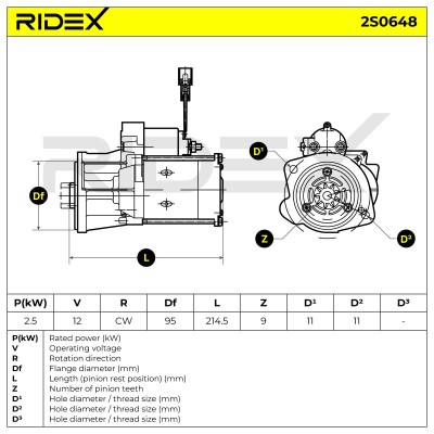 Rozrusznik RIDEX 2S0648 2S0648 - foto 6