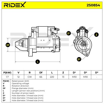 Rozrusznik RIDEX 2S0854 2S0854 - foto 7