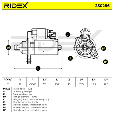 Rozrusznik RIDEX 2S0286 2S0286 - foto 6