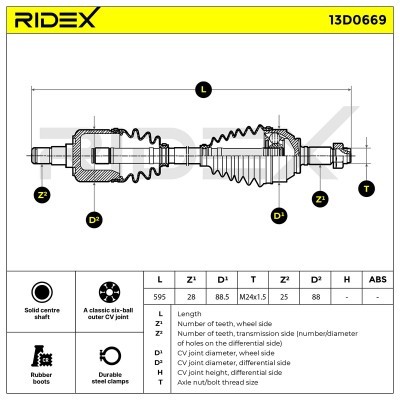Półoś Napędowa RIDEX 13D0669 13D0669 - foto 7