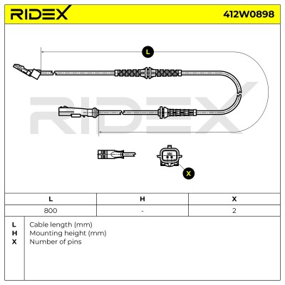 Czujnik ABS RIDEX 412W0898 412W0898 - foto 6