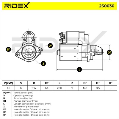 Rozrusznik RIDEX 2S0030 2S0030 - foto 6