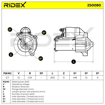 Rozrusznik RIDEX 2S0080 2S0080 - foto 6