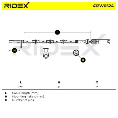Czujnik ABS RIDEX 412W0524 412W0524 - foto 7