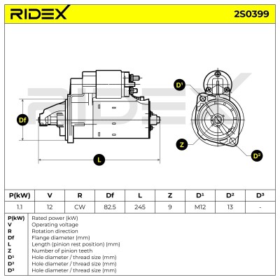 Rozrusznik RIDEX 2S0399 2S0399 - foto 7
