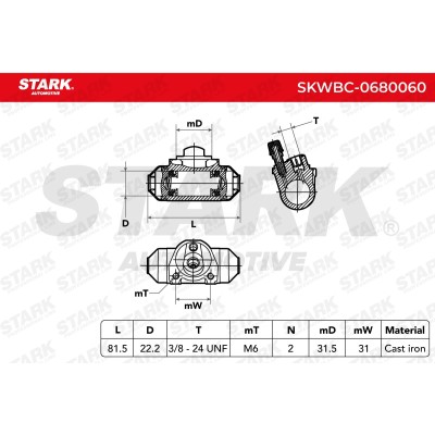 Cylinderek hamulcowy Stark SKWBC-0680060 SKWBC-0680060 - foto 5