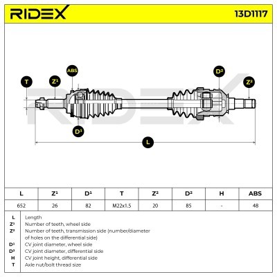 Półoś Napędowa RIDEX 13D1117 13D1117 - foto 7