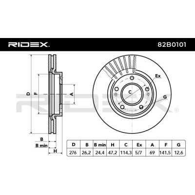 Tarcza hamulcowa RIDEX 82B0101 82B0101 - foto 5
