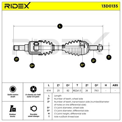 Półoś Napędowa RIDEX 13D0135 13D0135 - foto 6