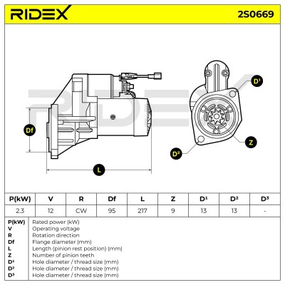 Rozrusznik RIDEX 2S0669 2S0669 - foto 7