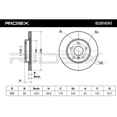 Tarcza hamulcowa RIDEX 82B1690 82B1690 - foto 6