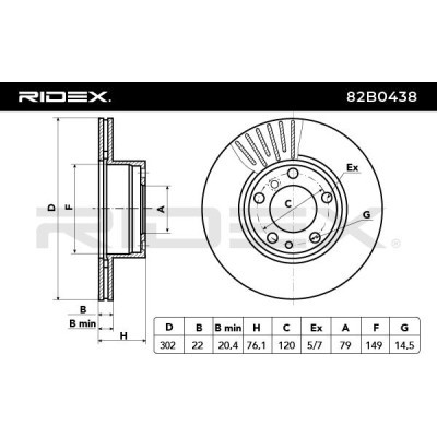 Tarcza hamulcowa RIDEX 82B0438 82B0438 - foto 3