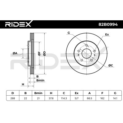 Tarcza hamulcowa RIDEX 82B0994 82B0994 - foto 6